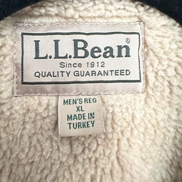 Y2K Vtg MADE IN USA L.L. Bean Wool Plaid Vest, Sherpa Fleece Lined, Size XL men - Picture 2 of 4